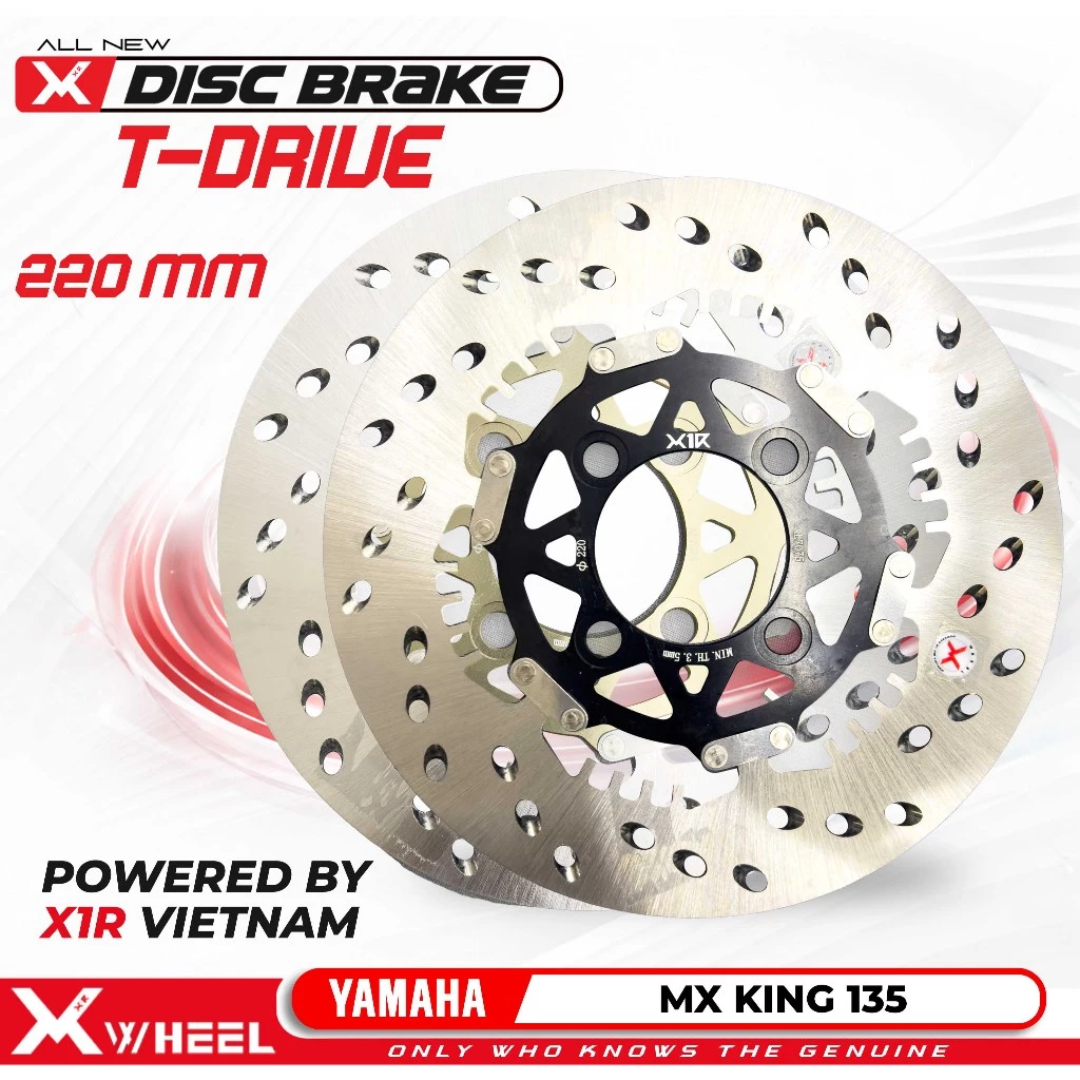 X1R T-DRIVE DISC BRAKE FLOATING DEPAN KANAN 220MM MX135 Discbrake Cakram Full Floating XWheel T-Drive Mx 135 220mm Piringan Cakram Depan - Gambar 1