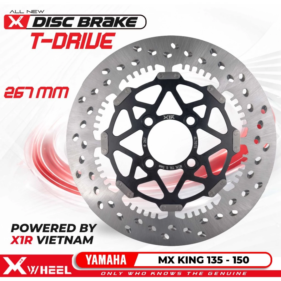 X1R T-DRIVE DISC BRAKE FLOATING DEPAN KANAN 267MM MX KING 150 Discbrake Cakram Full Floating XWheel T-Drive Mx King 150 267mm Piringan Cakram Depan - Gambar 1