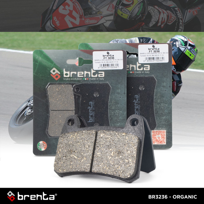 Kampas Rem Organik Brenta Benelli Leoncino Original Depan BR3236